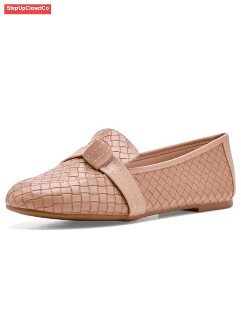 Women's Faux Suede Loafer Flats Slip-On Knot Detail